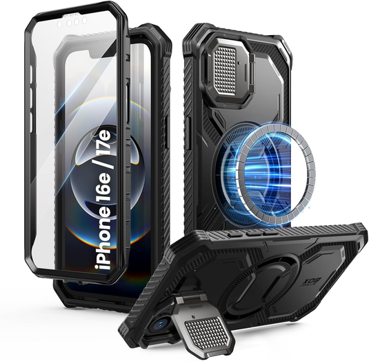 [Magsafe Compatible][Built-in Screen Protector][With Camera Holder] Apple iPhone 16e & 17e SUPCASE Military-Grade Rugged Air Cushion Shockproof Case