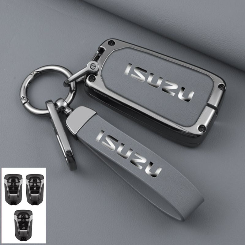 Load image into Gallery viewer, Isuzu Zinc Alloy PU Leather Car Key Fob Case Cover For D-MAX, MUX
