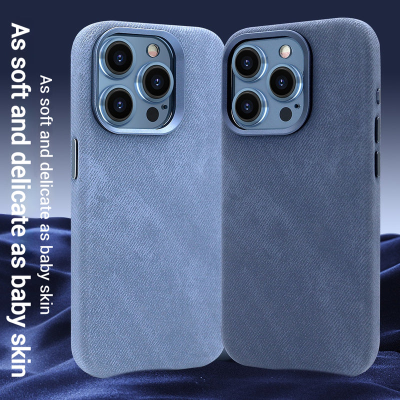 Load image into Gallery viewer, Apple iPhone 13/Pro/Pro Max Fibrous Leather Velvet Texture Shockproof Protective Case
