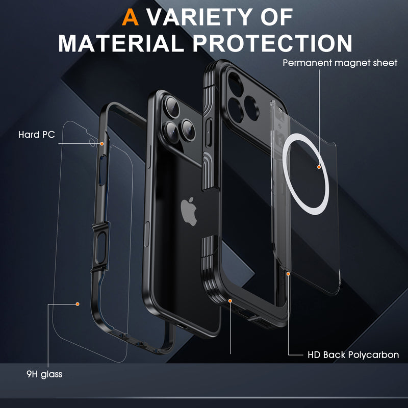 Load image into Gallery viewer, [Magsafe Compatible][Built-in Glass Screen Protector] Apple iPhone 17/Air/Pro/Pro Max - Transparent Full Covered Shockproof Lifeproof Series Case
