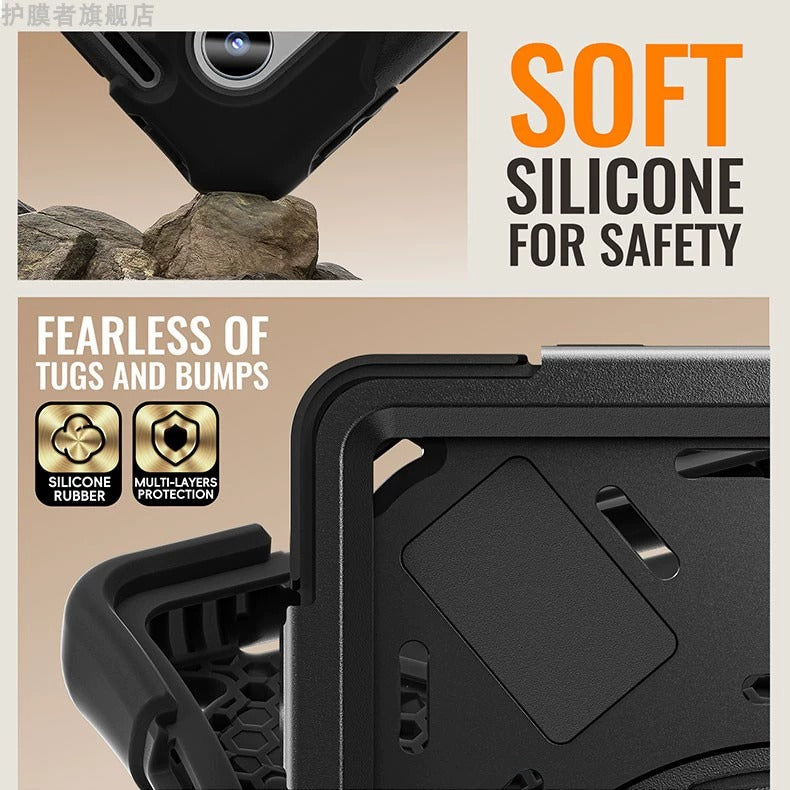 Load image into Gallery viewer, [With Shoulder Strap] Lenovo Idea Tab 11” 2025 (TB336FU/TB336ZU) - 360 Degree Rotation Heavy Duty EVA Kid Friendly Ring Holder Stand Case
