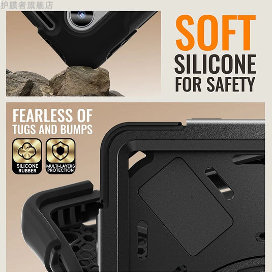 [With Shoulder Strap] Lenovo Idea Tab 11” 2025 (TB336FU/TB336ZU) - 360 Degree Rotation Heavy Duty EVA Kid Friendly Ring Holder Stand Case