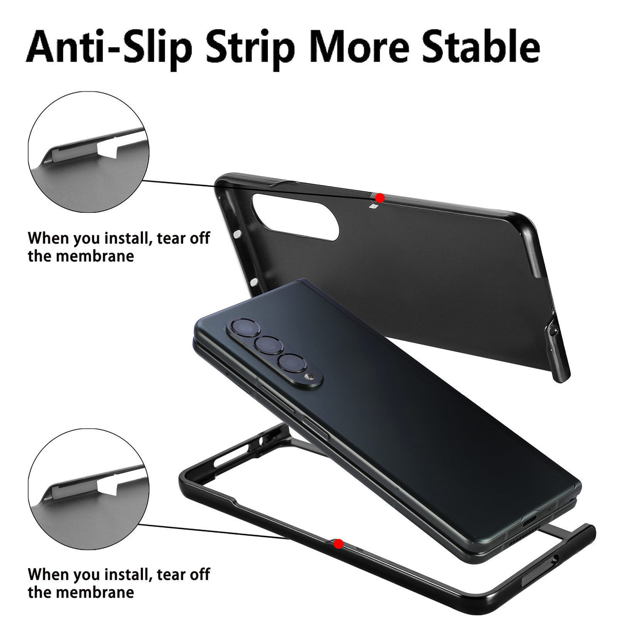 [With Pen Slot] Samsung Galaxy Z Fold4 (SM-F936) Foldable Vegan Leather Shockproof Case - i-Station Mobile Phone & Electronic Device Repair and Accessories