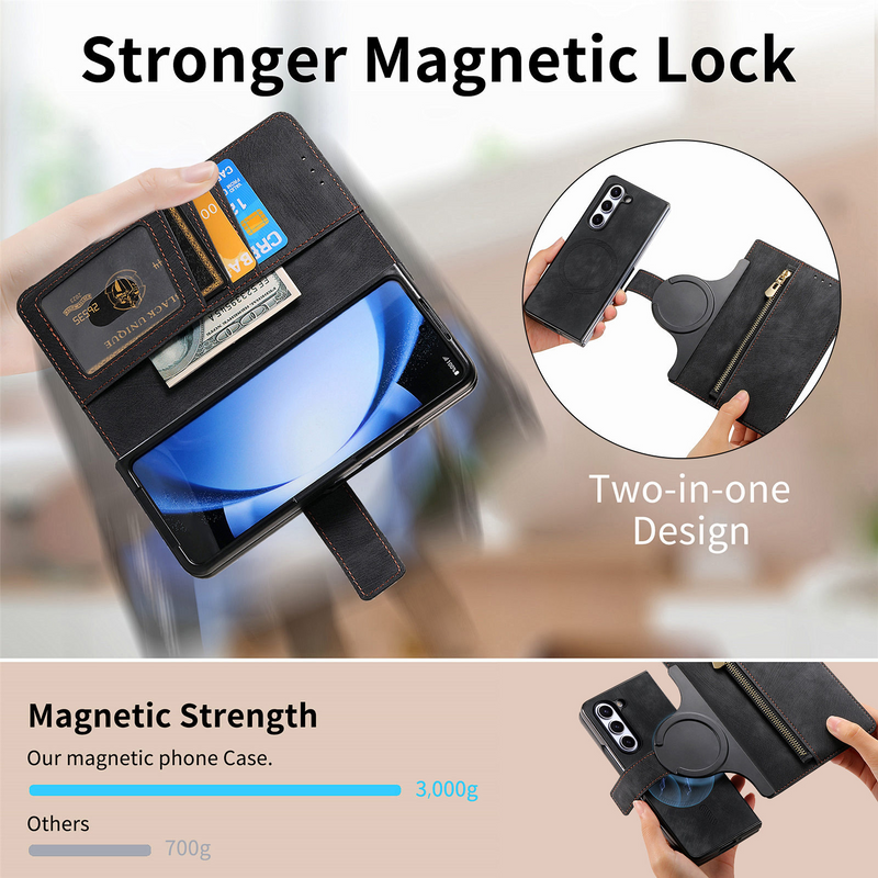 Load image into Gallery viewer, [With Card Slot] Samsung Galaxy Z Fold7 - Multi-functional Leather Wallet Case With Magnetic Flip Cover

