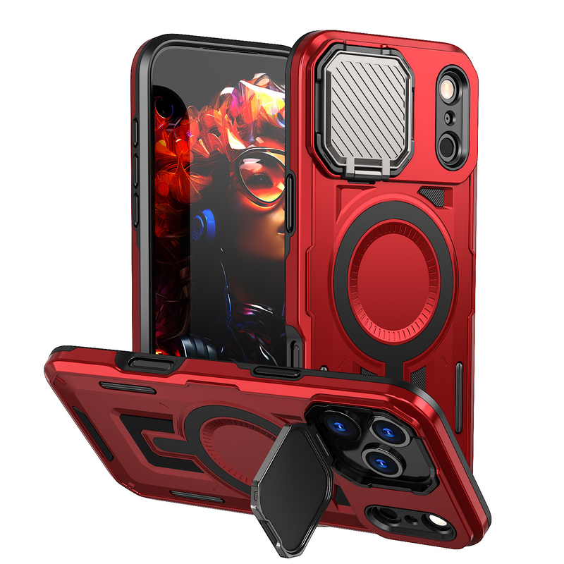 Load image into Gallery viewer, [Magsafe Compatible][With Lens Cover] Apple iPhone 17 Pro/Pro Max Heavy Duty Stand Phone Case
