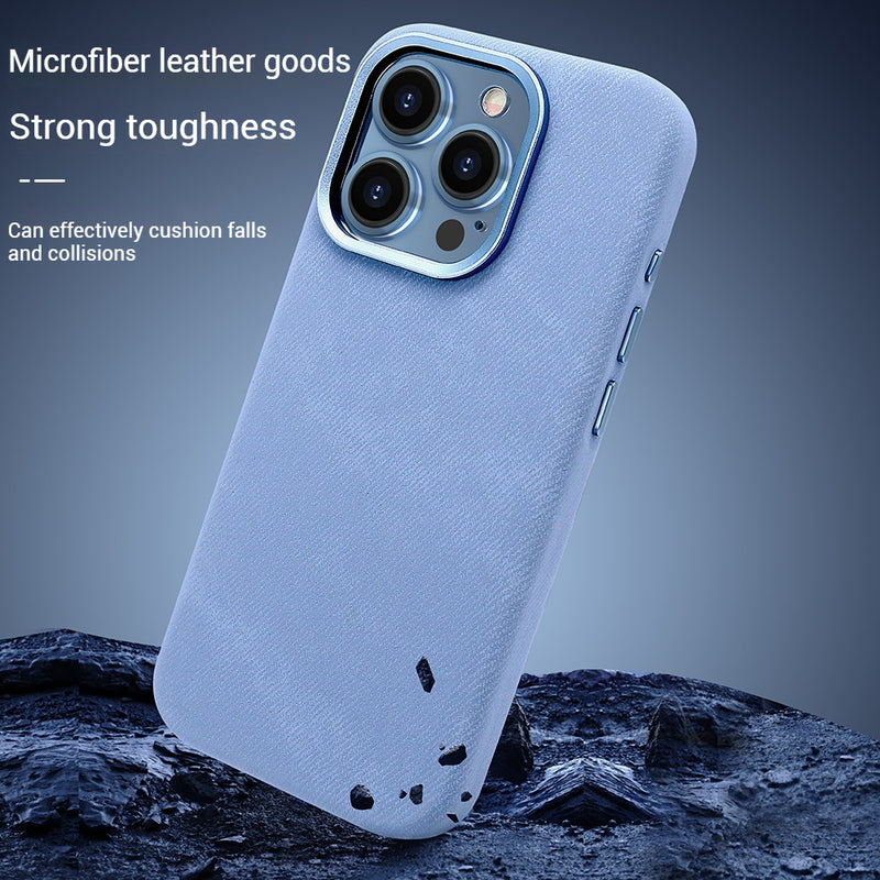 Load image into Gallery viewer, Apple iPhone 13/Pro/Pro Max Fibrous Leather Velvet Texture Shockproof Protective Case
