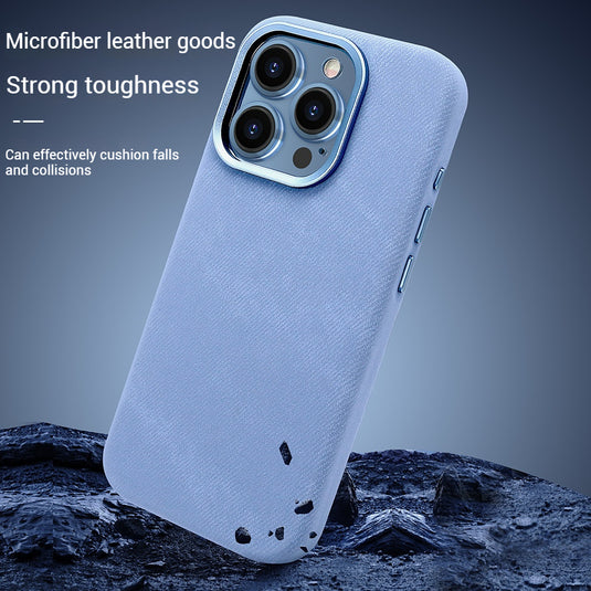 Apple iPhone 13/Pro/Pro Max Fibrous Leather Velvet Texture Shockproof Protective Case