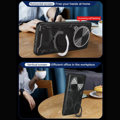 [With Slide Lens Cover][Built-in Stand] Xiaomi Redmi Note 14 Pro+ 5G TPU Shockproof Stand Series Case - i-Station Mobile Phone & Electronic Device Repair and Accessories