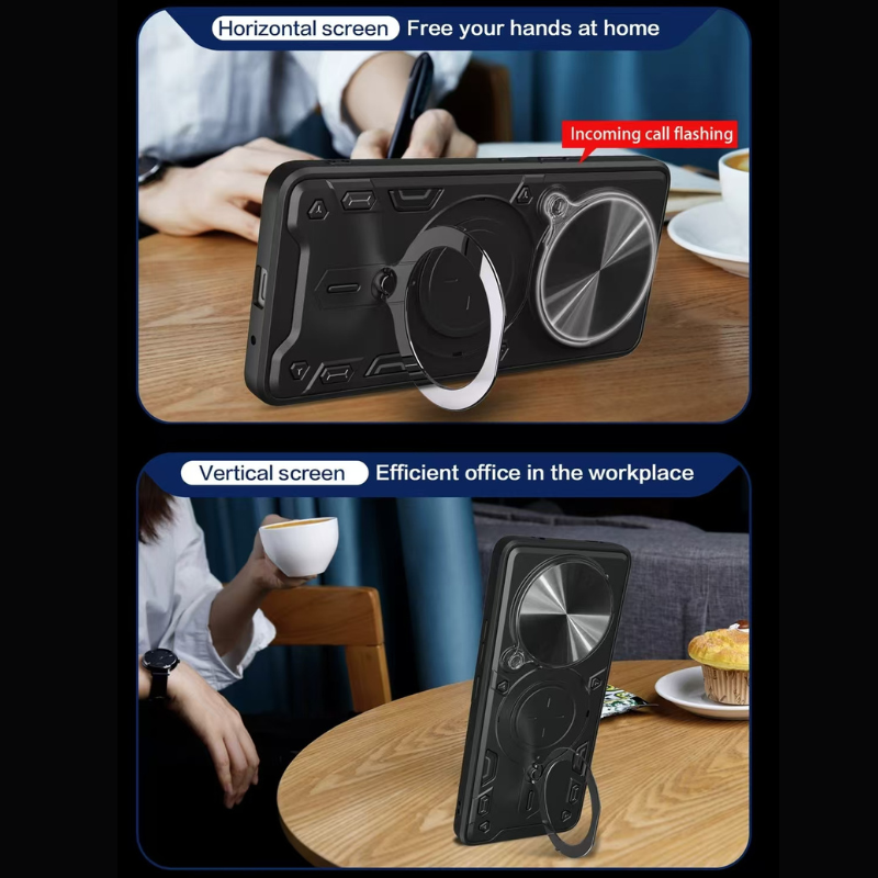 [With Slide Lens Cover][Built-in Stand] Xiaomi Redmi Note 14 Pro+ 5G TPU Shockproof Stand Series Case - i-Station Mobile Phone & Electronic Device Repair and Accessories