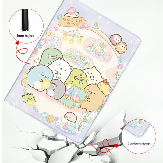 [With Pen Slot] Vivo Pad 2 12.1" 2023 - Full Cover Cartoon Flip Cover Soft Case