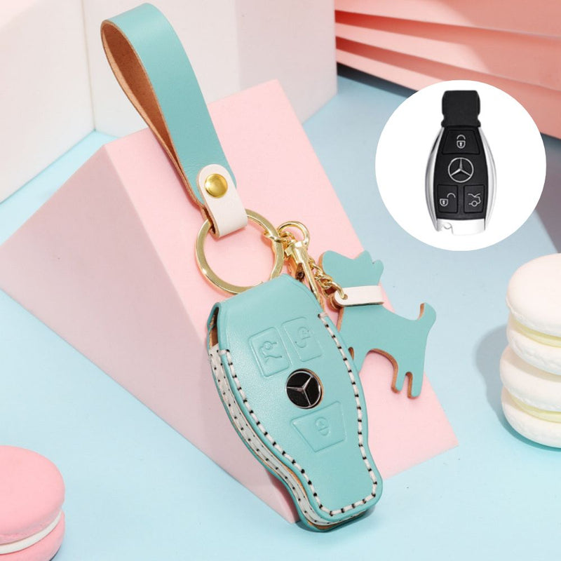 Load image into Gallery viewer, Mercedes Benz Genuine Leather Full Protection Car Key Fob Case Cover For Benz A-Class, C-Class, E-Class, G-Class, S-Class
