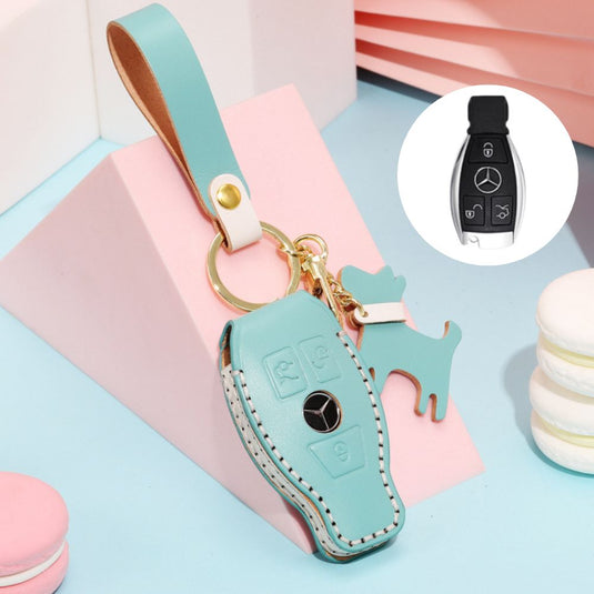Mercedes Benz Genuine Leather Full Protection Car Key Fob Case Cover For Benz A-Class, C-Class, E-Class, G-Class, S-Class