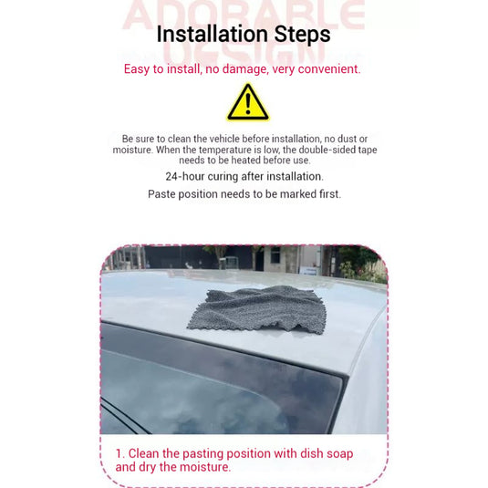 Cute Cartoon Cat Ear Solar-Powered Decorative Light Safety Lights For Car Exterior & Car Roof (1 Pair) - i-Station Mobile Phone & Electronic Device Repair and Accessories