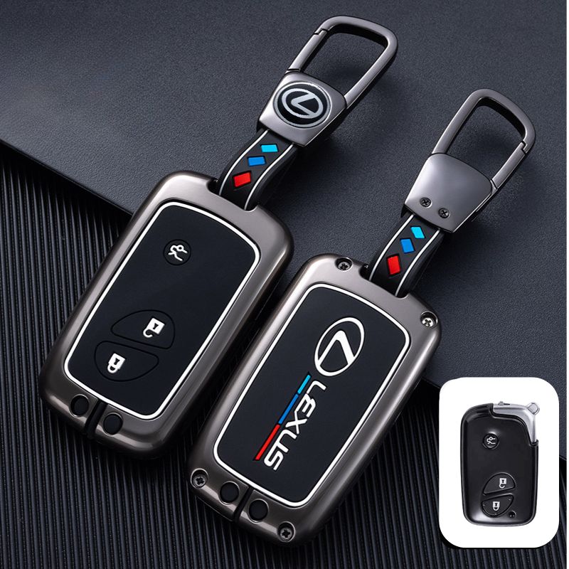 Load image into Gallery viewer, Lexus Metal Shell &amp; Soft Silicone Car Key Fob Case Cover For ES200, NX 300h, RX 300, LM, LS500h, LX 570
