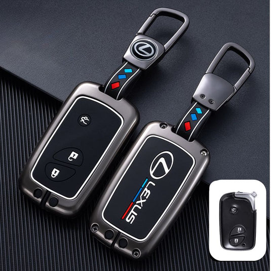 Lexus Metal Shell & Soft Silicone Car Key Fob Case Cover For ES200, NX 300h, RX 300, LM, LS500h, LX 570
