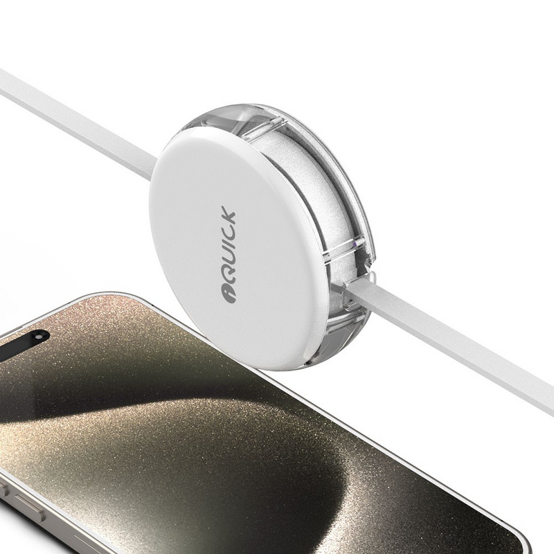 Load image into Gallery viewer, iQuick 3 in 1 Retractable Fast Charge &amp; Data Sync Cable IQTC2301 1.2m - White
