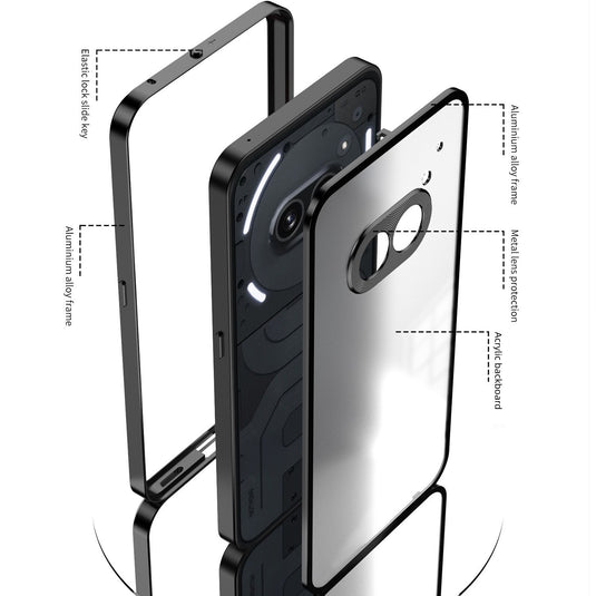 Nothing Phone (3a)/Pro Metal Frame Snap-On Acrylic Phone Case - i-Station Mobile Phone & Electronic Device Repair and Accessories