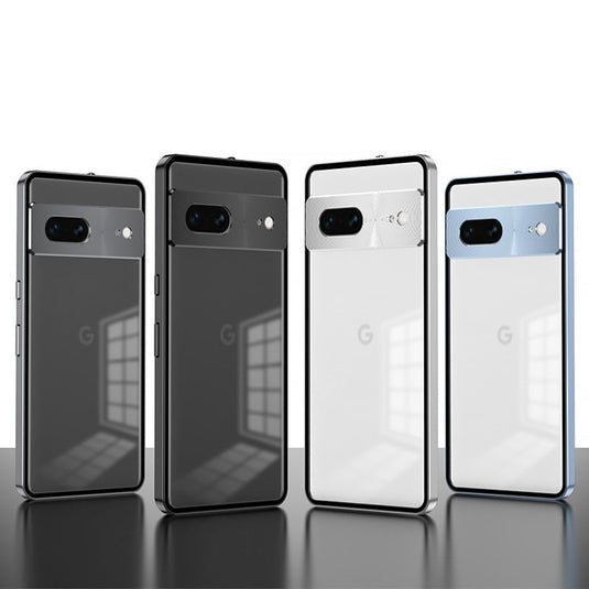 Google Pixel 9/Pro/Pro XL - Full Cover Metal Frame Shockproof Matte Case
