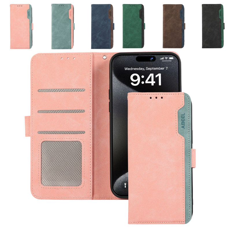 Load image into Gallery viewer, [With Card Solt] Motorola Moto G24/04/04s/E14 4G Color-block Leather Flip Phone Wallet Series Case
