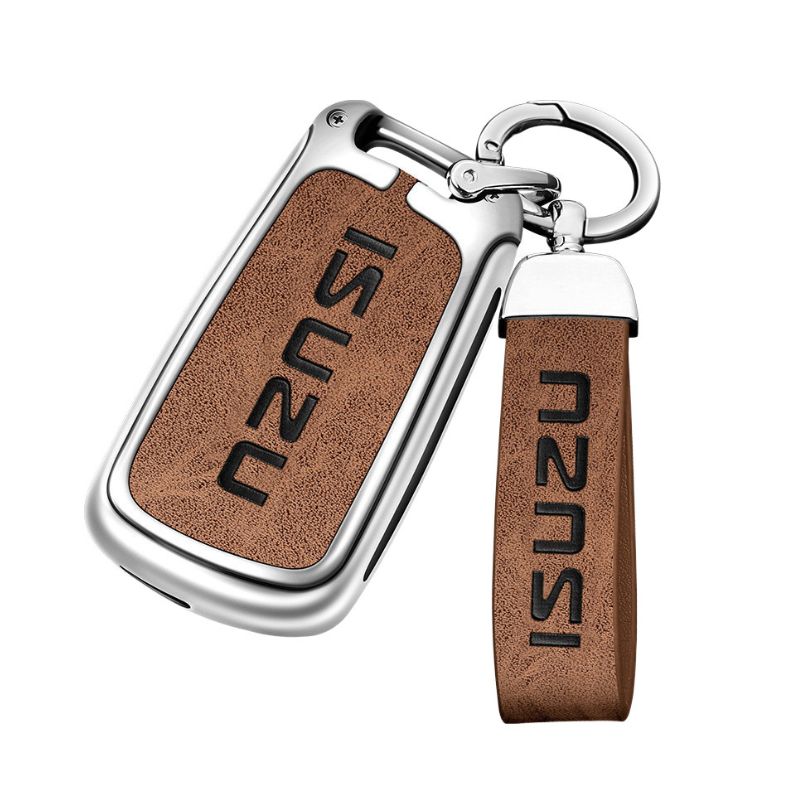 Load image into Gallery viewer, Isuzu Alloy + PU Leather Protection Car Key Fob Case Cover For D-MAX, MU-X, MUX
