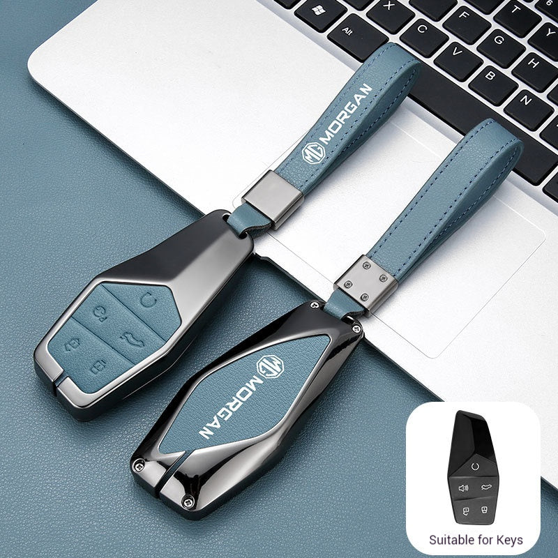 Load image into Gallery viewer, MG 360° Full Metal Protection + PU Leather Car Key Fob Case Cover For MG5, MG6, MG7, ZS, HS, ONE
