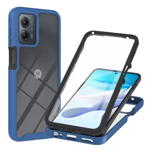 [Built-in Ring Bracket][Built-in Screen Protector] Motorola Moto G30/20/10/10 Power Transparent 2-in-1 Shockproof Heavy Duty Series Case