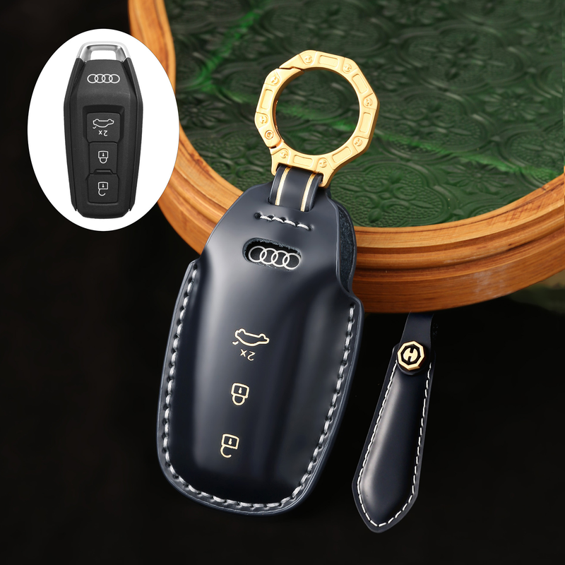 Load image into Gallery viewer, Audi Genuine Leather Protection Car Key Fob Case Cover For A5L 2025, Q6L e-tron 2025
