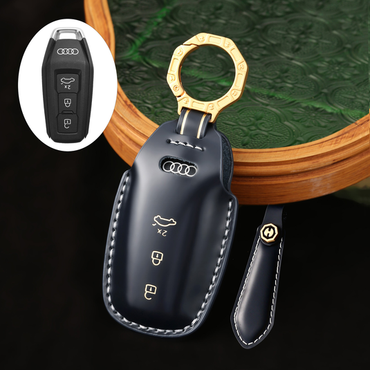 Audi Genuine Leather Protection Car Key Fob Case Cover For A5L 2025, Q6L e-tron 2025