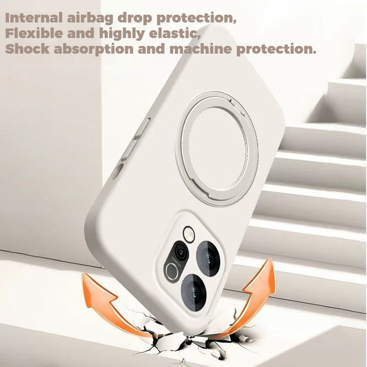 [Magsafe Compatible] OPPO Find X9/Pro - Premium 360° Magnetic Rotatable Stand Liquid Silicone Case with Braided Lanyard