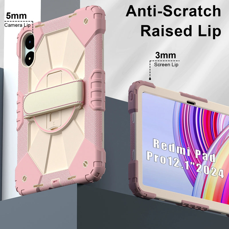 Load image into Gallery viewer, [Built-in Stand][With Wrist Wrap] Xiaomi Redmi Pad Pro/Poco Pad 12.1’’ (2024) Full-cover Silicone Shockproof Case
