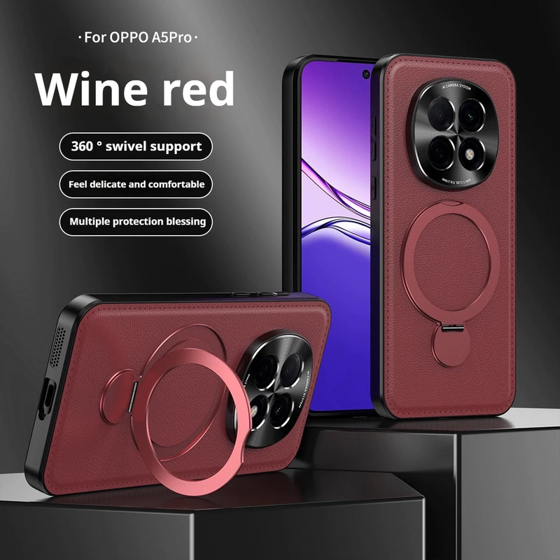 Load image into Gallery viewer, [Built-in Stand] OPPO A5 Pro 5G - 360° Rotatable Stand Luxury Leather Protection Case
