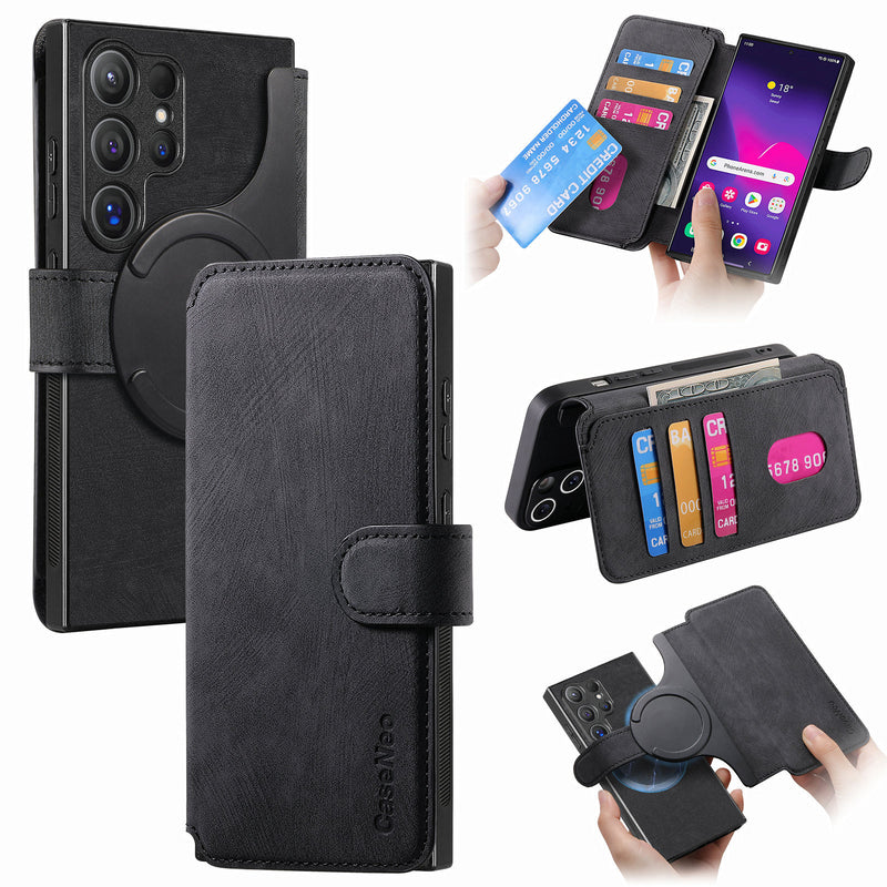 Load image into Gallery viewer, [Magsafe Compatible][Detachable] Samsung Galaxy A17 (SM-A176) Leather Flip Shockproof Wallet Series Case With Card Slot - i-Station Mobile Phone &amp; Electronic Device Repair and Accessories
