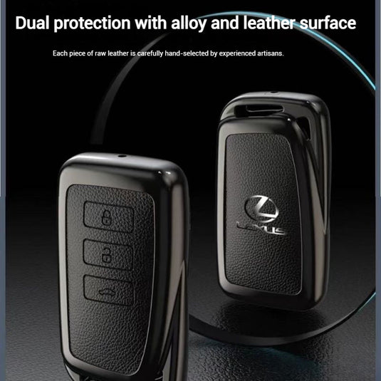 Lexus Zinc Alloy + PU Leather Car Key Fob Case Cover For ES200, ES300, RX350, NX350H, LS500H