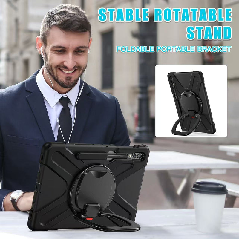 Load image into Gallery viewer, Samsung Galaxy Tab S7 Plus/S7 FE/S8 Plus 12.4" - Multifunctional Shockproof Heavy Duty Series Case With Shoulder Strap
