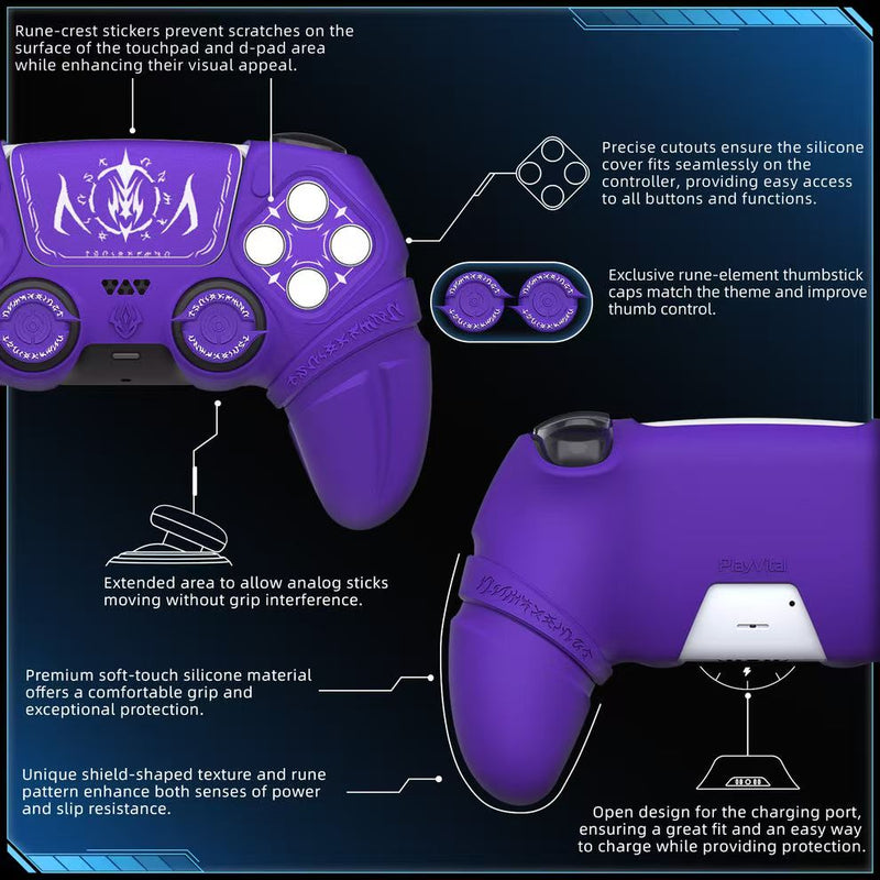 Load image into Gallery viewer, PlayStation PS5 - PlayVital Mystic Runes Silicone Anti-Slip Wireless Controller Cover
