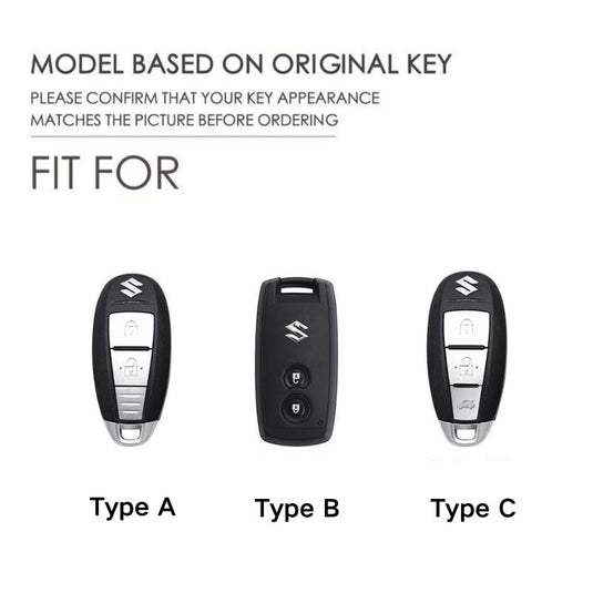 Suzuki Metal Shell & Soft Silicone Full Protection Car Key Fob Case Cover For Swift, Vitara, S-Cross, SX4