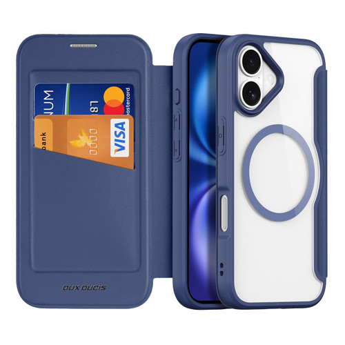 Load image into Gallery viewer, [With Card Slot][Magsafe Compatible] Apple iPhone 17 - Magnetic Catch Transparent Flip PU Leather Wallet Series Case
