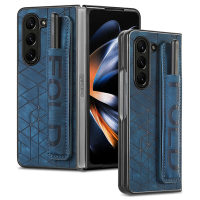 [With Pen Slot] Samsung Galaxy Z Fold4 (SM-F936) Foldable Vegan Leather Shockproof Case - i-Station Mobile Phone & Electronic Device Repair and Accessories