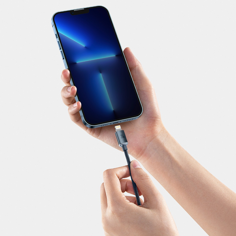 Load image into Gallery viewer, CW-FXP Baseus Crystal Shine Series Fast Charging Data Cable Type-C to iP 20W 2m-Black
