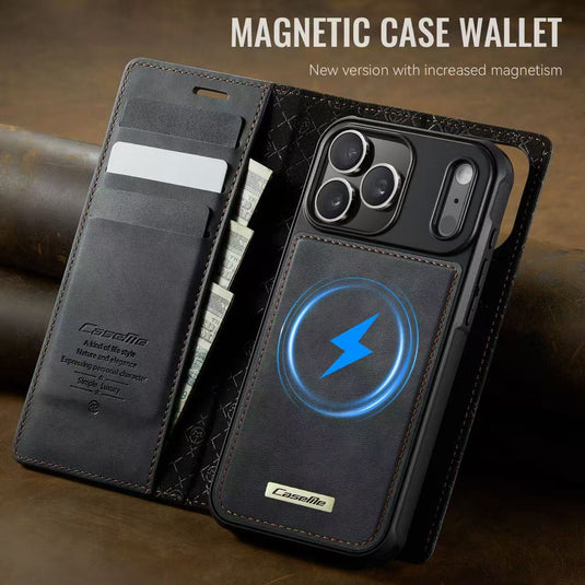 [2 in 1 Magnetic Detachable][With Card Slot] Apple iPhone 17 Pro / iPhone 18 Pro - Multi Functional Flip Leather Wallet Series Case