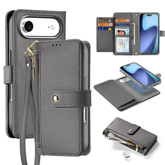 [Detachable][Magsafe Compatible] Apple iPhone 17/Air/Pro/Pro Max Multi-functional Leather Wallet Case With Card Slot