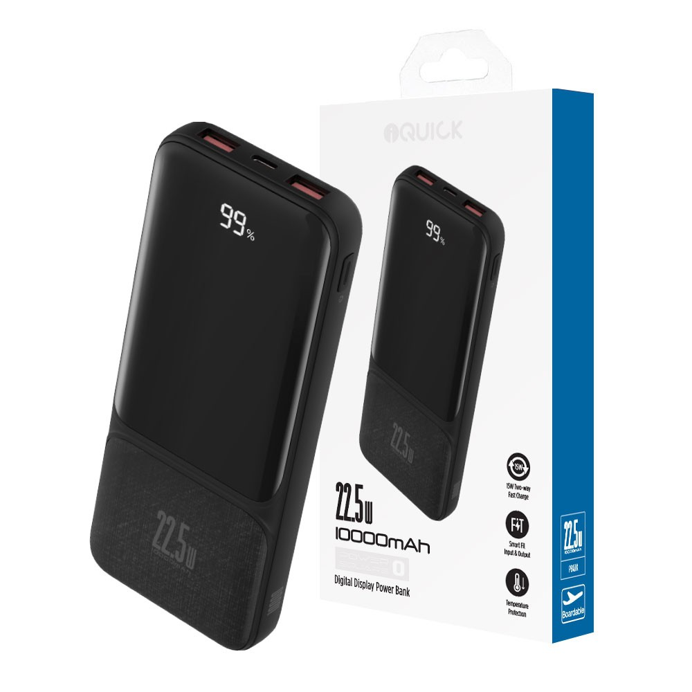 iQuick POWER SQUARE 0 Digital Display Power Bank 10000mAh 22.5W - i-Station Mobile Phone & Electronic Device Repair and Accessories