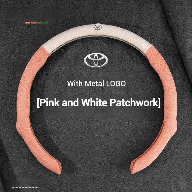 Load image into Gallery viewer, [38 CM] Toyota Suede Car Steering Wheel Covers With Logo For Corolla Cross, Levin, Camry 
RAV4, Frontlander - i-Station Mobile Phone &amp; Electronic Device Repair and Accessories
