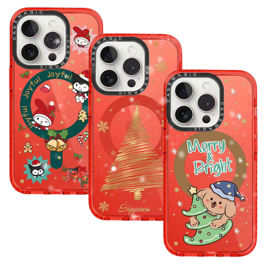 [Magsafe Comptible] Apple iPhone 14/Pro/Pro Max/Plus Glitter Christmas Shockproof Silicone Fashion-Forward Series Case