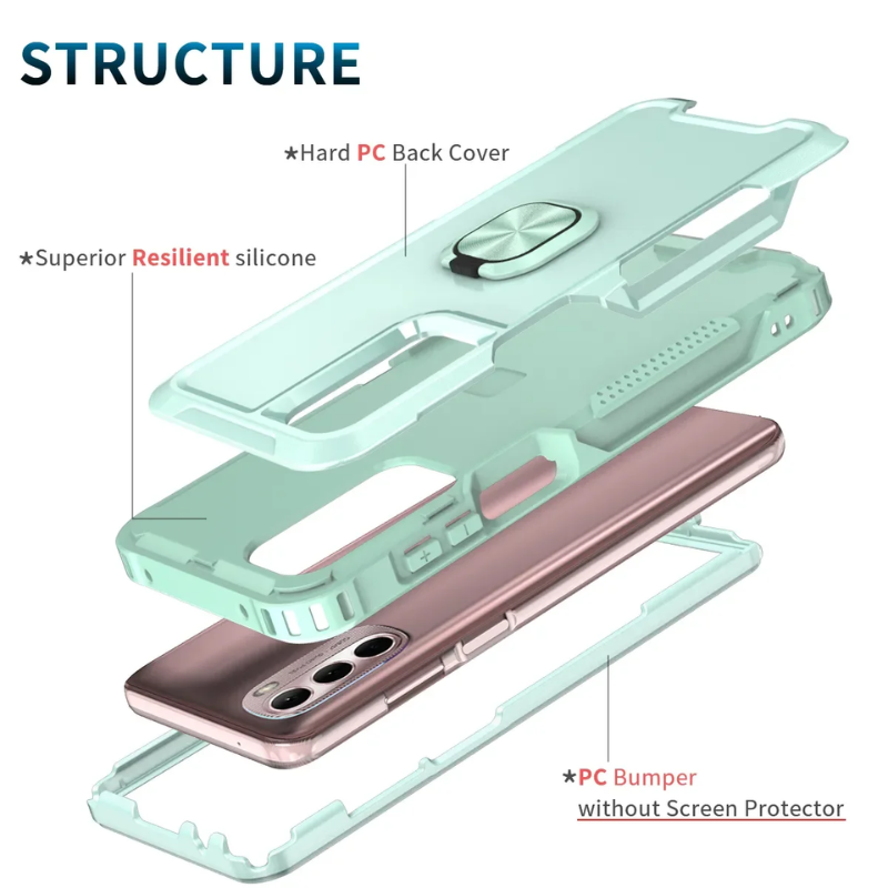 Load image into Gallery viewer, [Built-in Ring Bracket] Motorola Moto G Stylus 4G/5G 2022 Hybrid Soft Silicone Hard PC Shockproof Protection Heavy Duty Series Case
