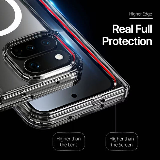[Magsafe Compatible] Google Pixel 11 Pro Fold - Clear TPU+PC Shockproof Case with Hinge Protection