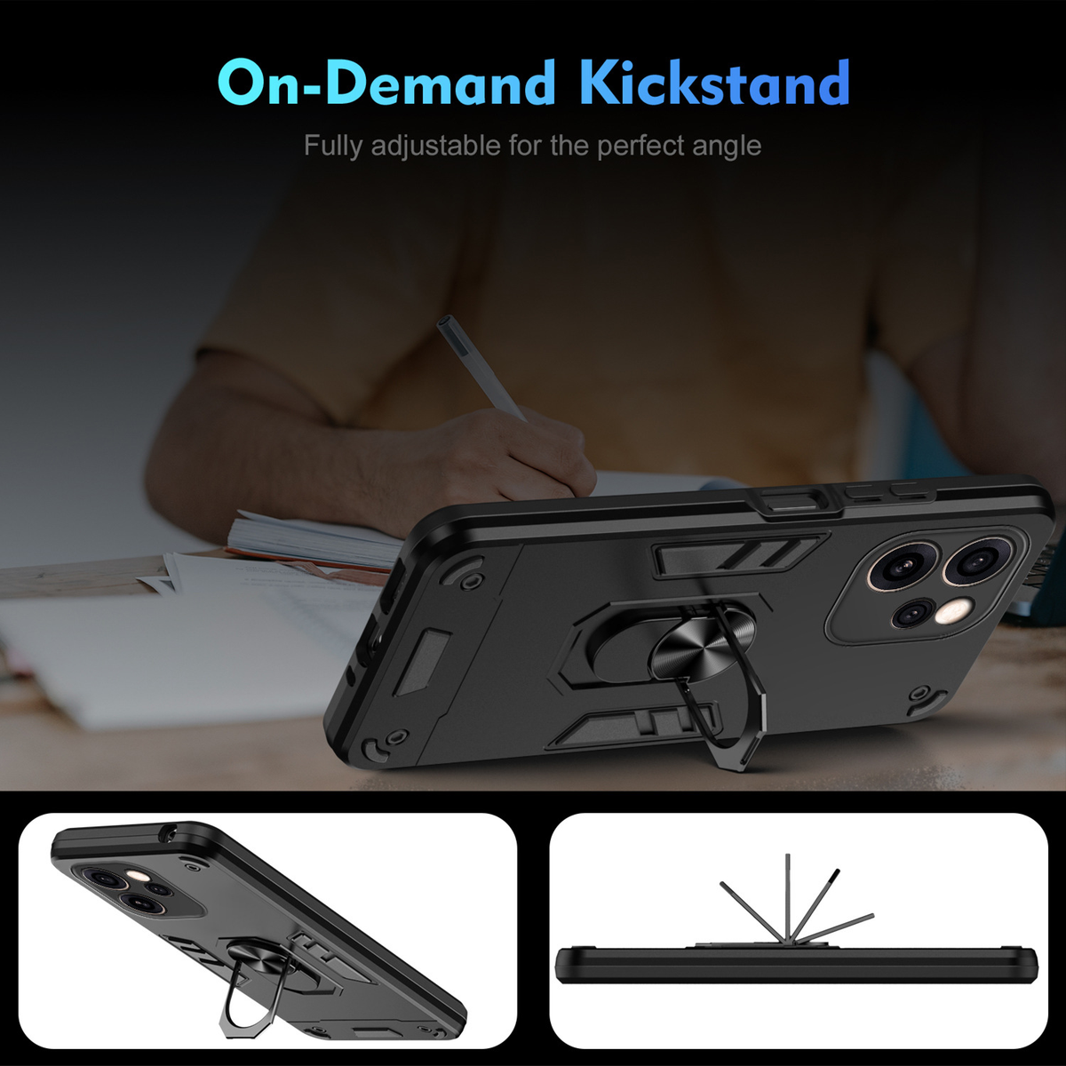 [Built-in Metal Ring Kickstand] OPPO A6 Pro 5G (CPH2781) - Shockproof Heavy Duty Case - i-Station Mobile Phone & Electronic Device Repair and Accessories