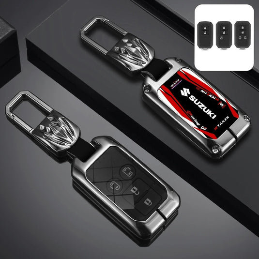 Suzuki Stylish Racing-inspired Design Car Key Fob Case Cover For Hustler, SX4, S-Cross, Baleno, Ertiga, Ciaz, Ignis, Kizashi, Swift, Vitara, Alto, Celerio, Brezza