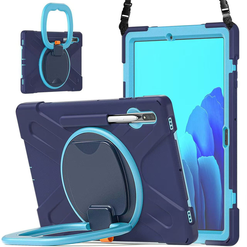 Load image into Gallery viewer, Samsung Galaxy Tab S7 Plus/S7 FE/S8 Plus 12.4" - Multifunctional Shockproof Heavy Duty Series Case With Shoulder Strap

