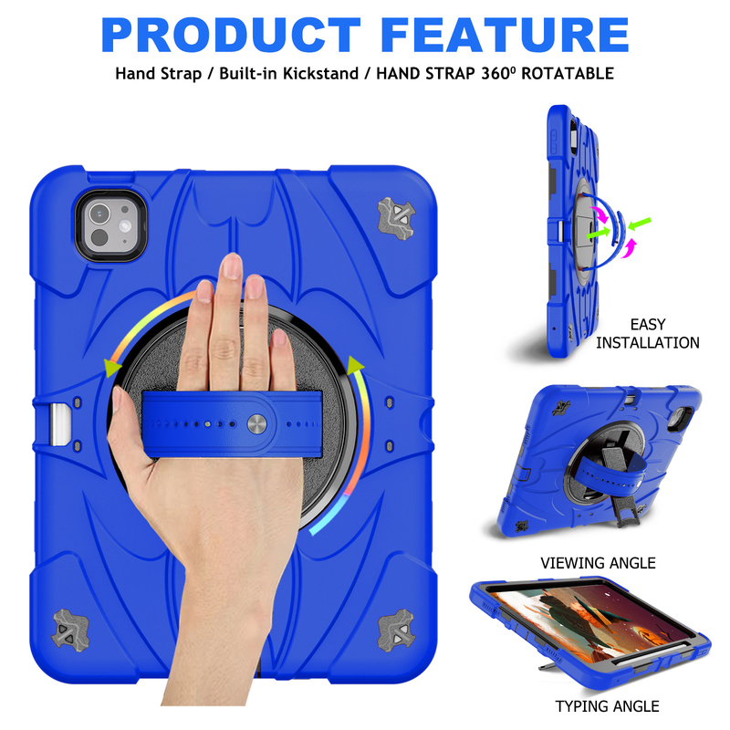 Load image into Gallery viewer, [Built-in Stand][With Pen Slot] Apple iPad 10.9&#39;&#39; 10/11th Gen (2022/2025) Batman Cartoon Kids Full-cover Silicone Shockproof Case
